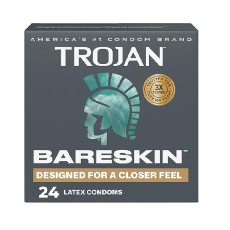 Guponjinish Trojan Bareskin Thin Premium Lubricated Condoms  24 Pcs