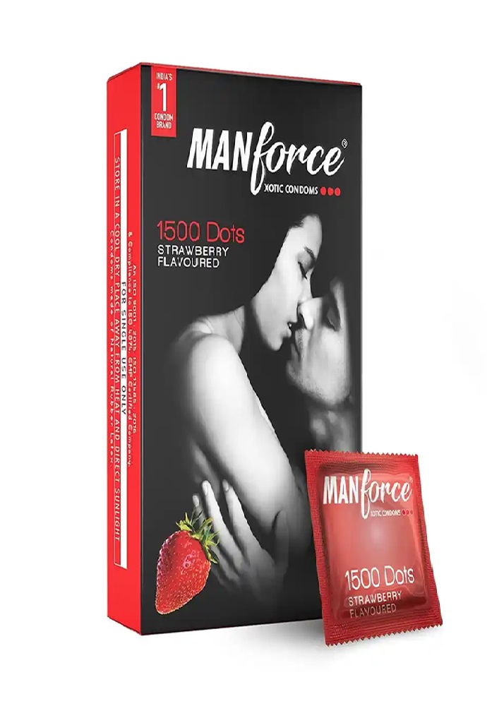 Manforce Strawberry 1500 Dotted Condom 10 pcs